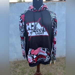 PreOwned Rare Hawaii's Finest X Coors Light Pullover Hoodie Jacket Black Men's L